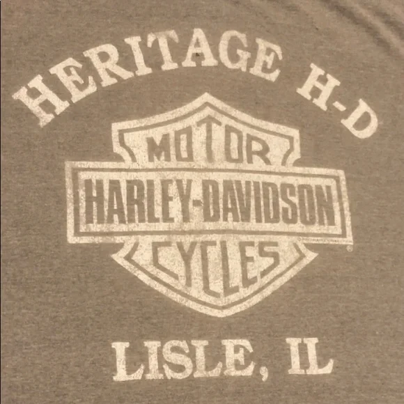 Vintage Harley Davidson Motorcycle T-shirt Mens X-Large Gray Heritage Lisle IL - Picture 3 of 16